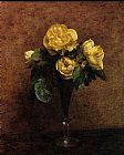 Fleurs Canvas Paintings - Fleurs Roses Marechal Neil